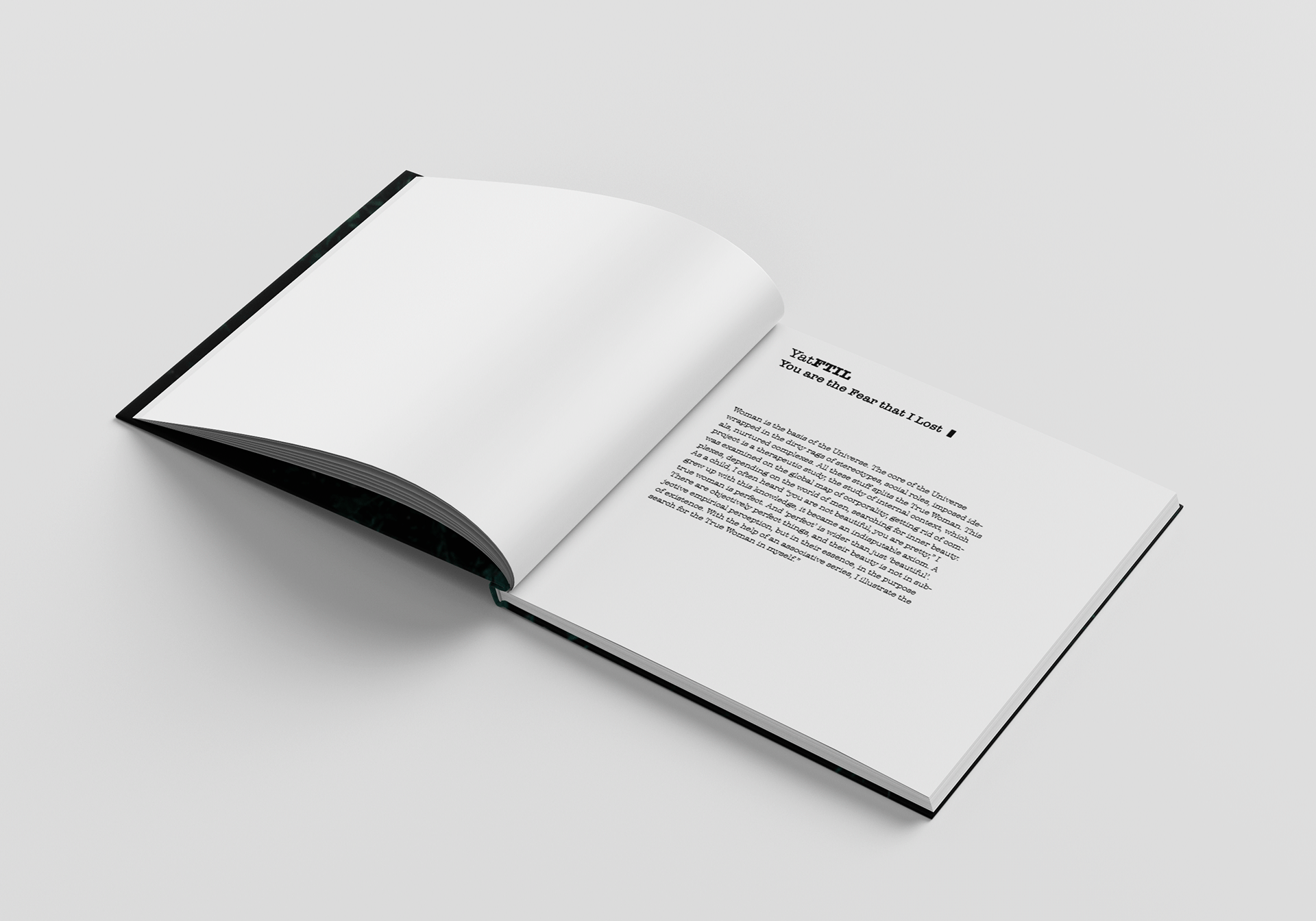 Book for photographer, shows the book layout development